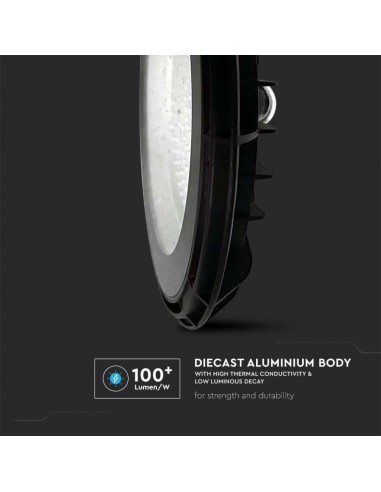 10202-Campana Industriale LED SMD  UFO Colore Nero   -7