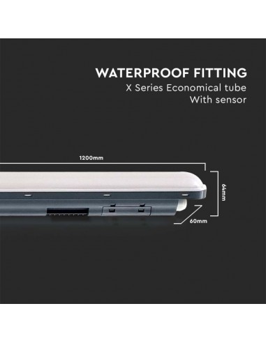 10213-Plafoniera LED Impermeabile  LM/W con Sensore X-Series cm Copertura Satinata  -2