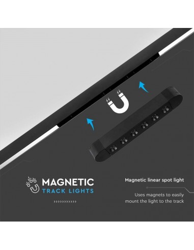 10233-Faretto LED Lineare da Binario Magnetico Slim  Colore Nero -7