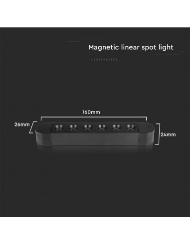 10235-Faretto LED Lineare da Binario Magnetico Slim  Colore Nero -3