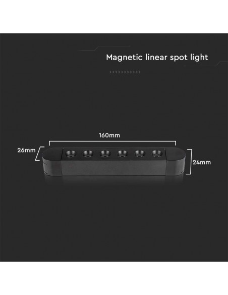 10235-Faretto LED Lineare da Binario Magnetico Slim  Colore Nero -3