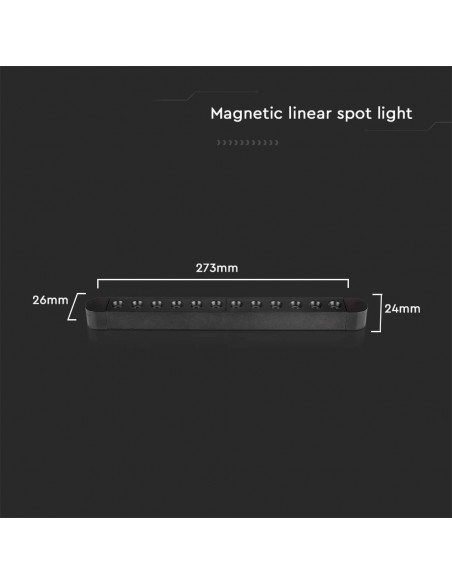 10236-Faretto LED Lineare da Binario Magnetico Slim  Colore Nero -3