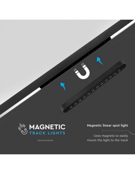 10237-Faretto LED Lineare da Binario Magnetico Slim  Colore Nero -7