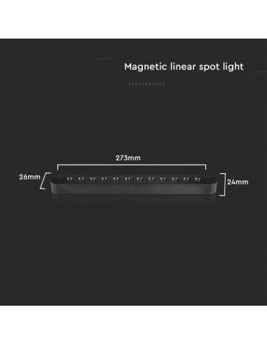 10238-Faretto LED Lineare da Binario Magnetico Slim  Colore Nero -3