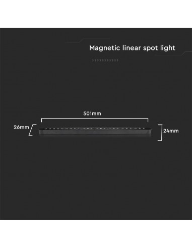 10240-Faretto LED Lineare da Binario Magnetico Slim  Colore Nero -3