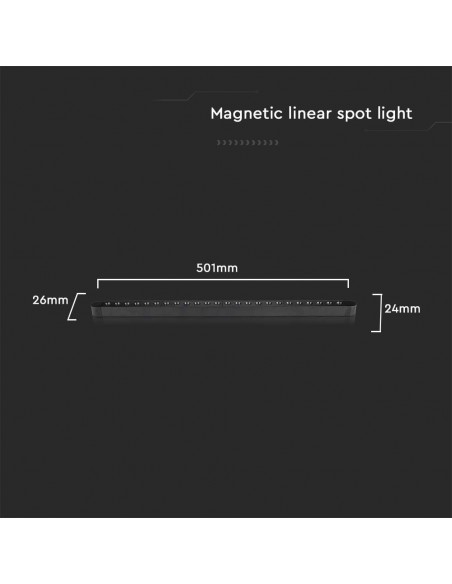 10240-Faretto LED Lineare da Binario Magnetico Slim  Colore Nero -3