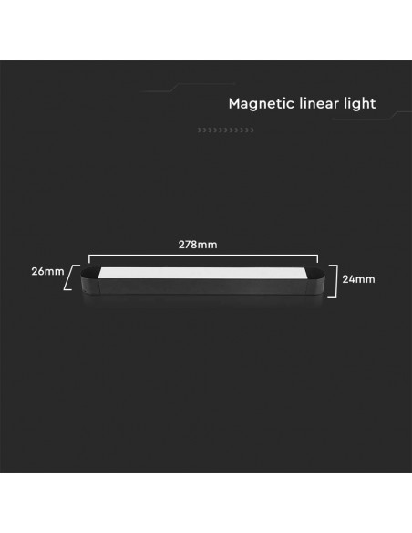 10244-Faretto LED Lineare da Binario Magnetico Slim  Colore Nero -3