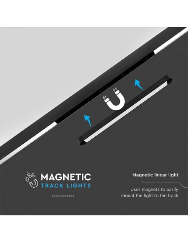 10245-Faretto LED Lineare da Binario Magnetico Slim  Colore Nero -7