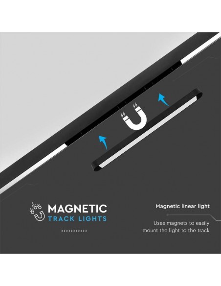 10246-Faretto LED Lineare da Binario Magnetico Slim  Colore Nero -7