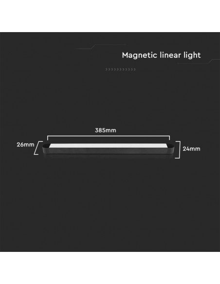 10247-Faretto LED Lineare da Binario Magnetico Slim  Colore Nero -3