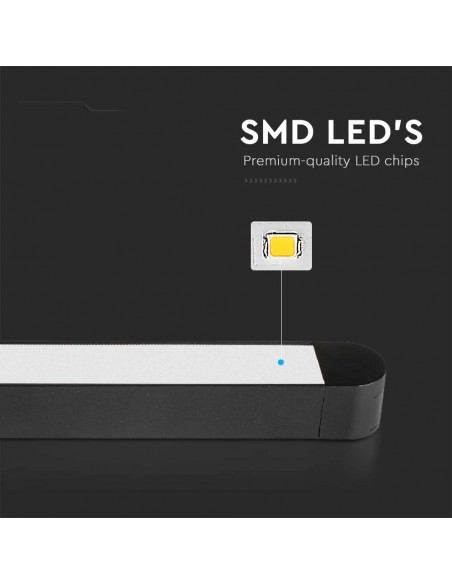 Faretto LED Lineare da Binario Magnetico Slim 18W Nero 6400K