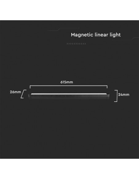 10248-Faretto LED Lineare da Binario Magnetico Slim  Colore Nero -3