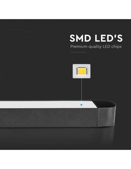 Faretto LED Lineare da Binario Magnetico Slim 22W Nero 4000K