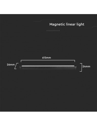 10250-Faretto LED Lineare da Binario Magnetico Slim  Colore Nero -3