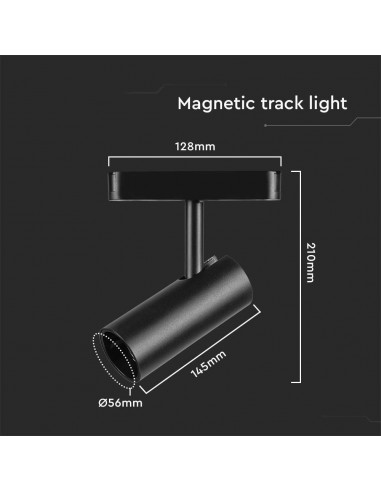 10254-Faretto LED da Binario Magnetico  Colore Nero  -3