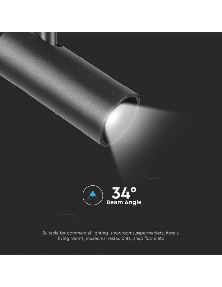 Lampada da binario magnetica sottile a LED da 20 W 6400K Corpo nero