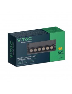 10257-Faretto LED Lineare da Binario Magnetico Regolabile  Colore Nero  IP-1 2