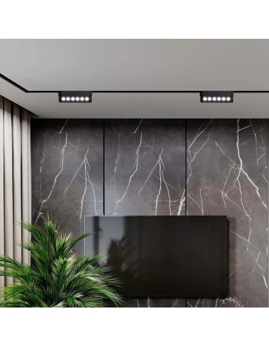 10257-Faretto LED Lineare da Binario Magnetico Regolabile  Colore Nero  IP-4