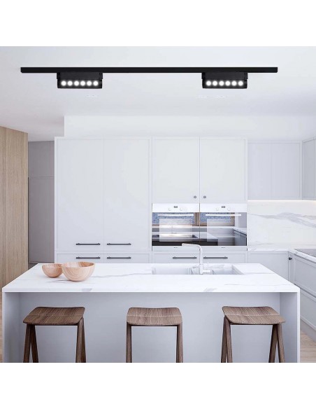 10257-Faretto LED Lineare da Binario Magnetico Regolabile  Colore Nero  IP-5