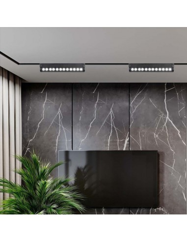 10262-Faretto LED Lineare da Binario Magnetico Regolabile  Colore Nero  IP-4