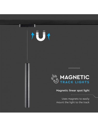 10264-Faretto LED da Binario Magnetico a Sospensione  Colore Nero  -7