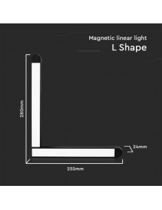 10266-Faretto LED da Binario Magnetico  a forma di L Colore Nero -1 2