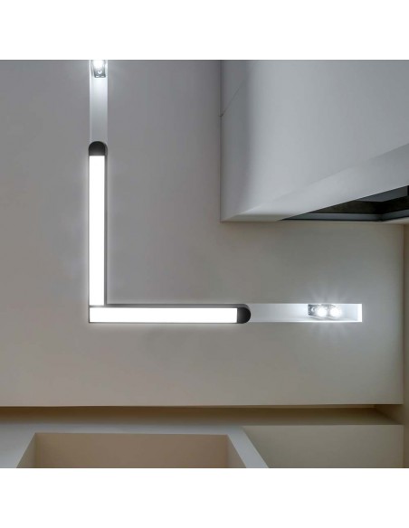 10268-Faretto LED da Binario Magnetico  a forma di L Colore Nero -3