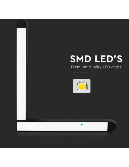 10268-Faretto LED da Binario Magnetico  a forma di L Colore Nero -6