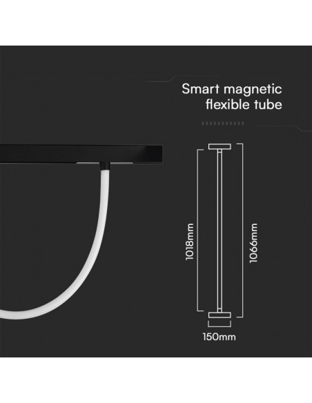10275-Tubo LED Flessibile da Binario  Colore Nero Dimmerabile in Compatibile con Amazon Alexa e Google Home-3
