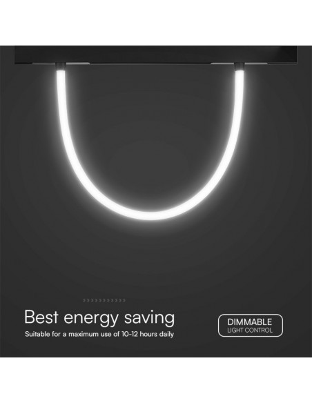 Tubo LED Flessibile da Binario 11W Nero Dimmerabile 3in1 Compatibile con Alexa e Google Home