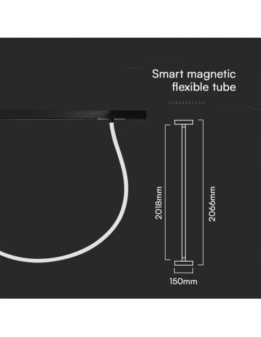 10276-Tubo LED Flessibile per Binario Magnetico  V Colore Nero CCT in Compatibile con Amazon Alexa e Google Home-3