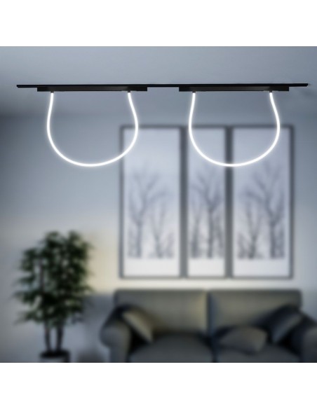 10276-Tubo LED Flessibile per Binario Magnetico  V Colore Nero CCT in Compatibile con Amazon Alexa e Google Home-4