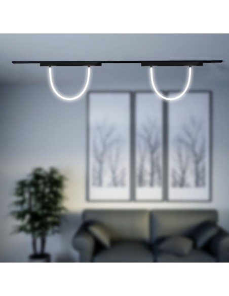 10277-Tubo LED Flessibile da Binario  Colore Nero Dimmerabile -4