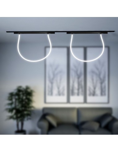 10279-Tubo LED Flessibile per Binario Magnetico  V Colore Nero Dimmerabile -4