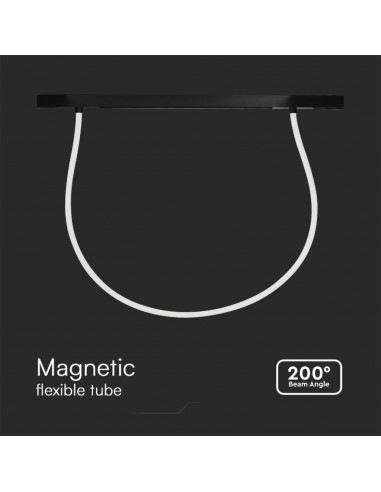 10279-Tubo LED Flessibile per Binario Magnetico  V Colore Nero Dimmerabile -6
