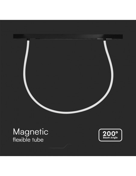 10279-Tubo LED Flessibile per Binario Magnetico  V Colore Nero Dimmerabile -6