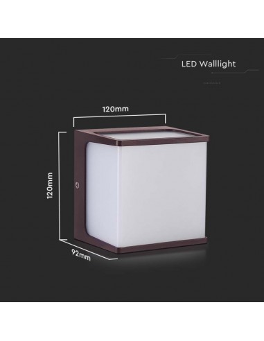 10283-Lampada LED da Muro a Lanterna  Classica Colore Marrone  -3