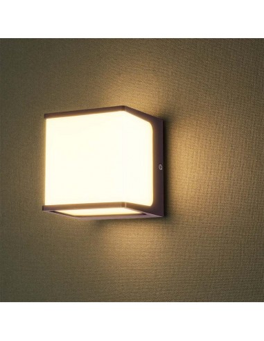 10283-Lampada LED da Muro a Lanterna  Classica Colore Marrone  -4