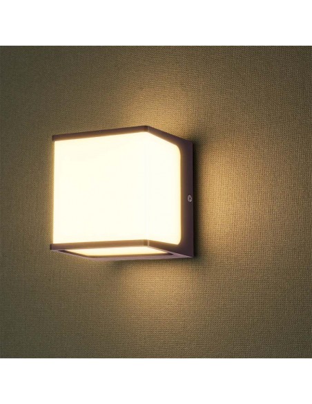 10283-Lampada LED da Muro a Lanterna  Classica Colore Marrone  -4