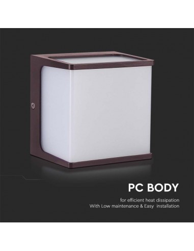 10283-Lampada LED da Muro a Lanterna  Classica Colore Marrone  -6