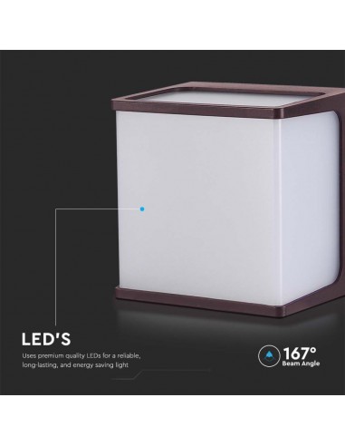 10283-Lampada LED da Muro a Lanterna  Classica Colore Marrone  -7