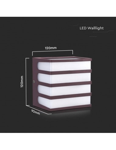 10285-Lampada LED da Muro a Lanterna  Moderna Colore Marrone  -3