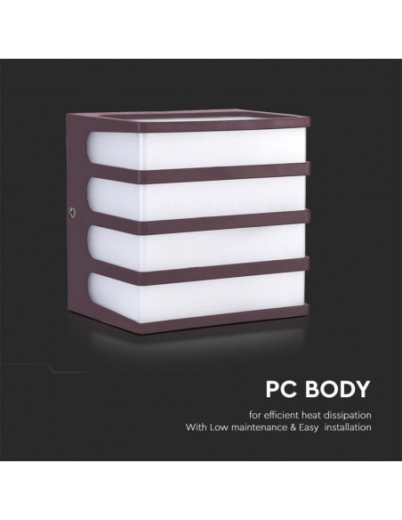 10285-Lampada LED da Muro a Lanterna  Moderna Colore Marrone  -6