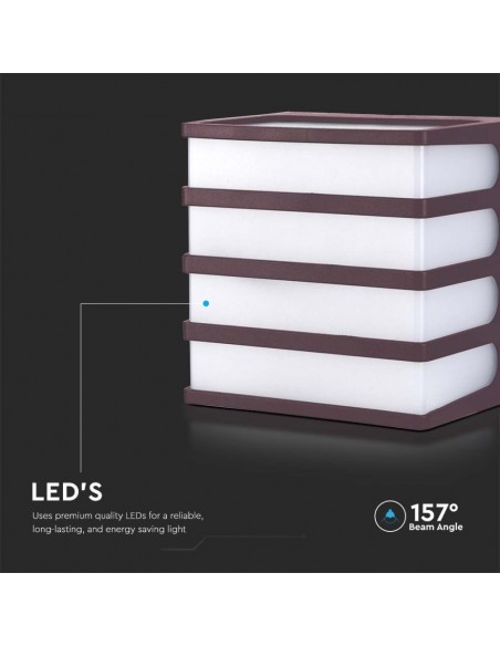 10285-Lampada LED da Muro a Lanterna  Moderna Colore Marrone  -7