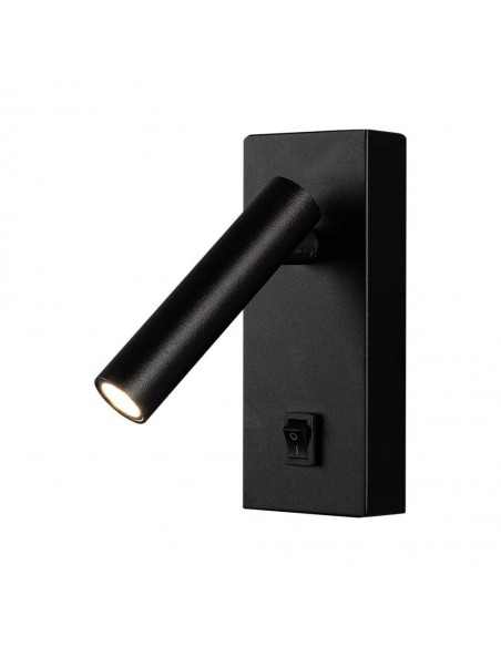 10286-Applique da Hotel per Lettura LED  Orientabile su Ogni Lato con Tasto On/Off  Colore Nero -1