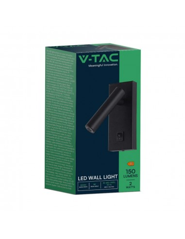 10286-Applique da Hotel per Lettura LED  Orientabile su Ogni Lato con Tasto On/Off  Colore Nero -2