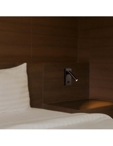 10286-Applique da Hotel per Lettura LED  Orientabile su Ogni Lato con Tasto On/Off  Colore Nero -4