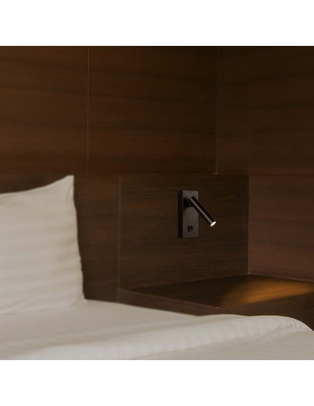 10286-Applique da Hotel per Lettura LED  Orientabile su Ogni Lato con Tasto On/Off  Colore Nero -4