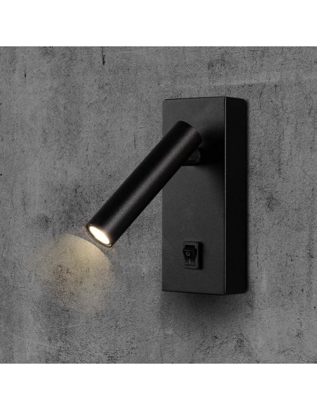 10286-Applique da Hotel per Lettura LED  Orientabile su Ogni Lato con Tasto On/Off  Colore Nero -5