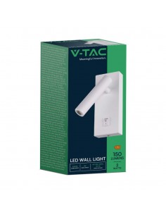 10288-Applique da Hotel per Lettura LED  Orientabile su Ogni Lato con Tasto On/Off  Colore Bianco -1 2